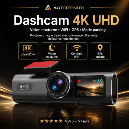 Dashcam 4K UHD AUTOZENITH vision nocturne voiture