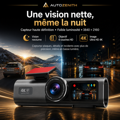 Dashcam AUTOZENITH mode parking et enregistrement en boucle