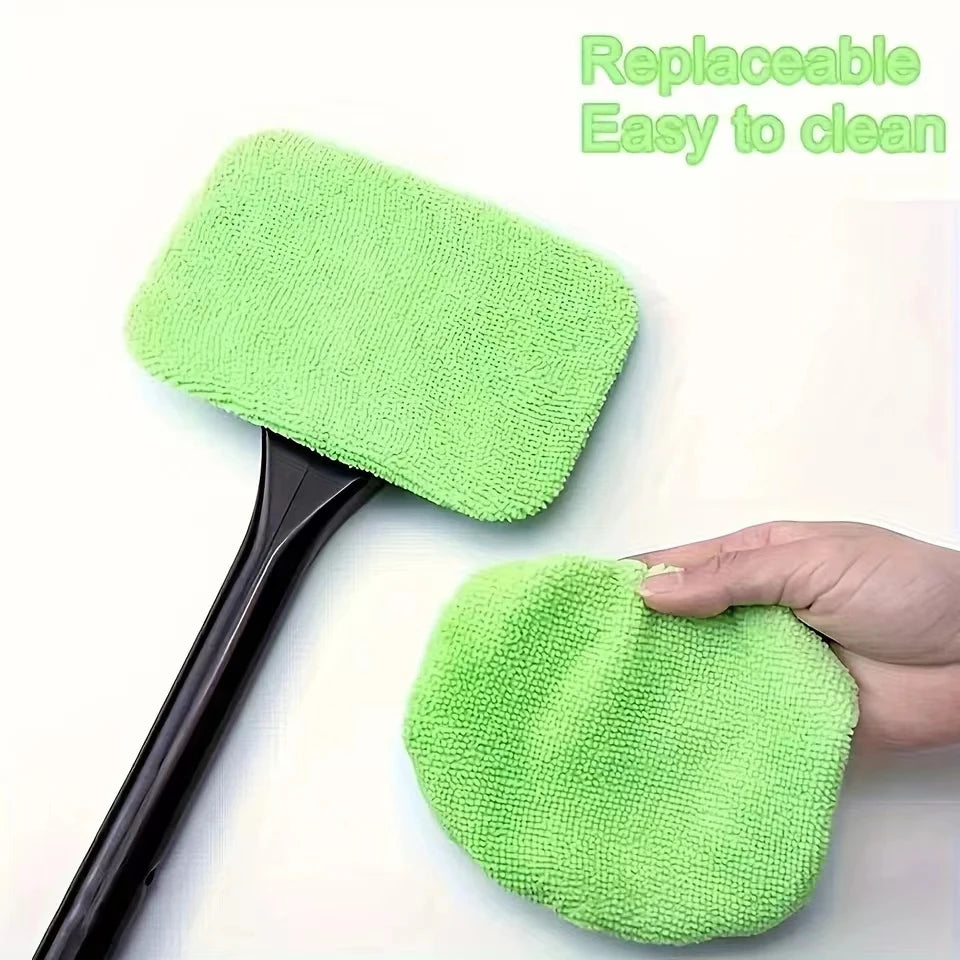 Brosse microfibre pour nettoyage vitres intérieures auto sans traces