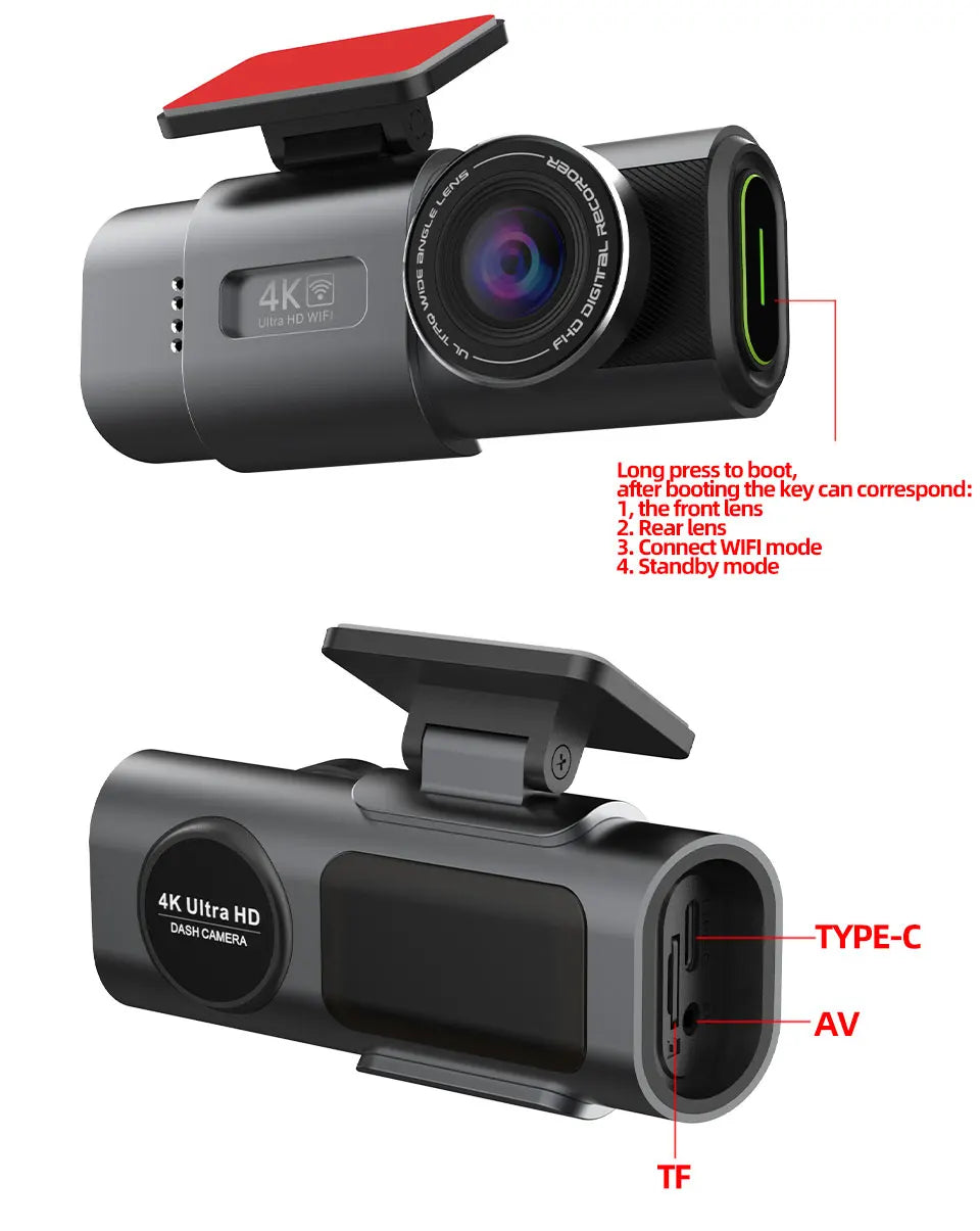 Dashcam 4K UHD Vision Nocturne | Enregistrement Boucle & Mode Parking — AUTOZENITH