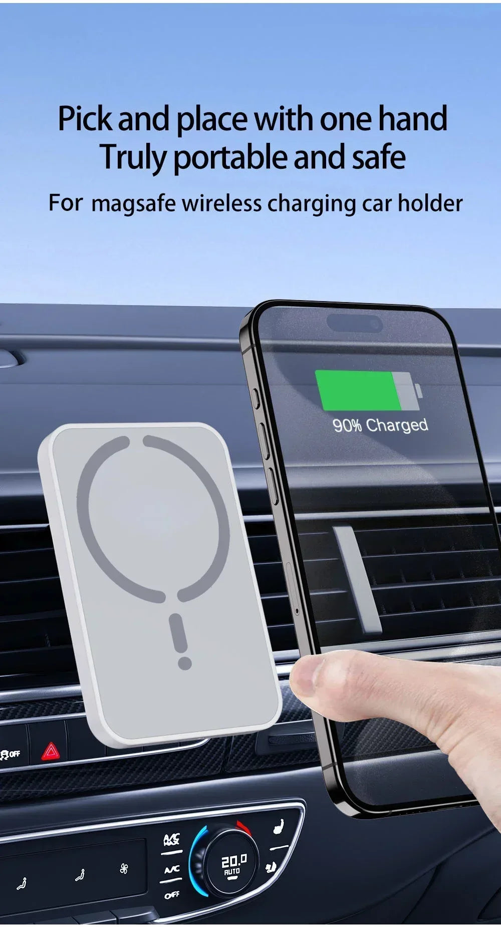 Support téléphone MagSafe AUTOZENITH coloris blanc