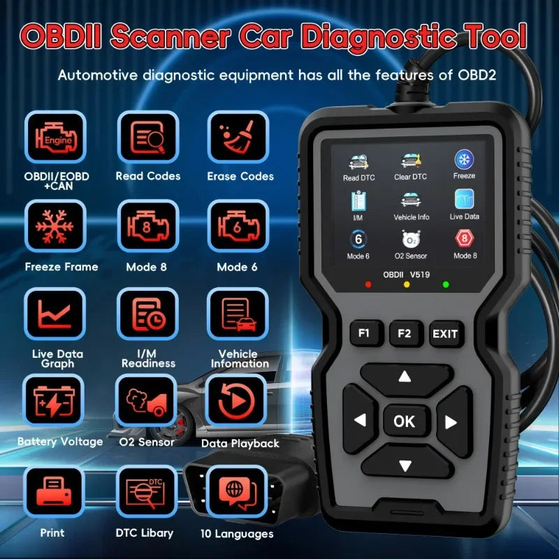 Scanner OBD2 V519 plug and play diagnostic auto