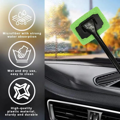 Brosse microfibre pour nettoyage vitres intérieures auto sans traces