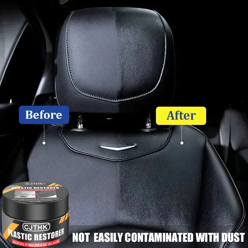 Application rénovateur plastiques noirs sur voiture, aspect neuf