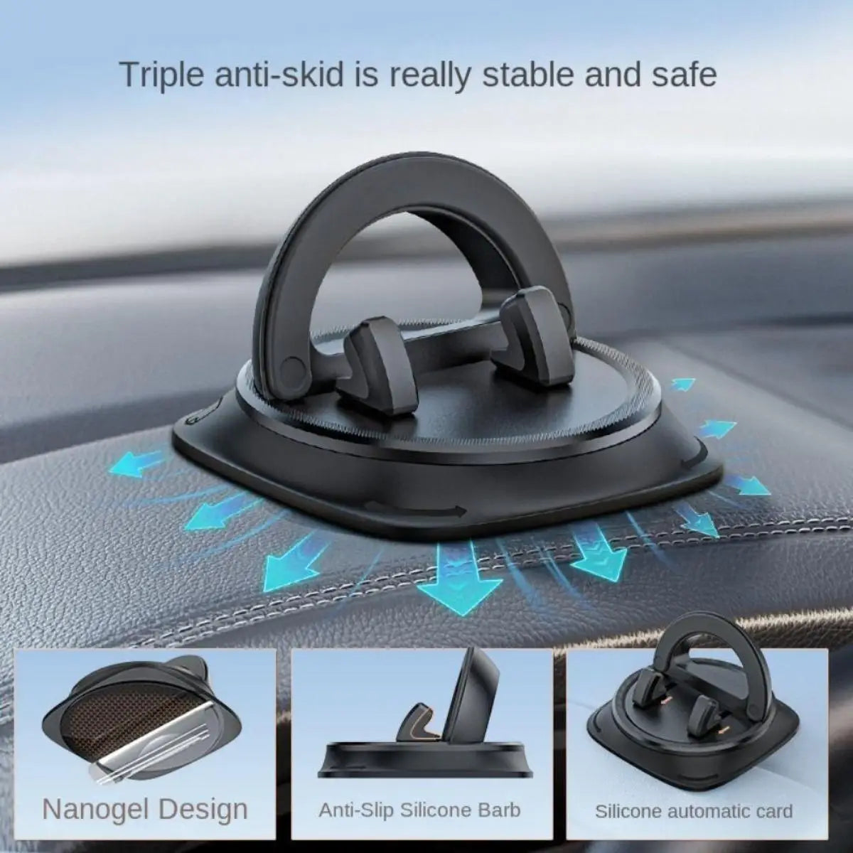 Support téléphone auto rotation 360° fixation grille de ventilation