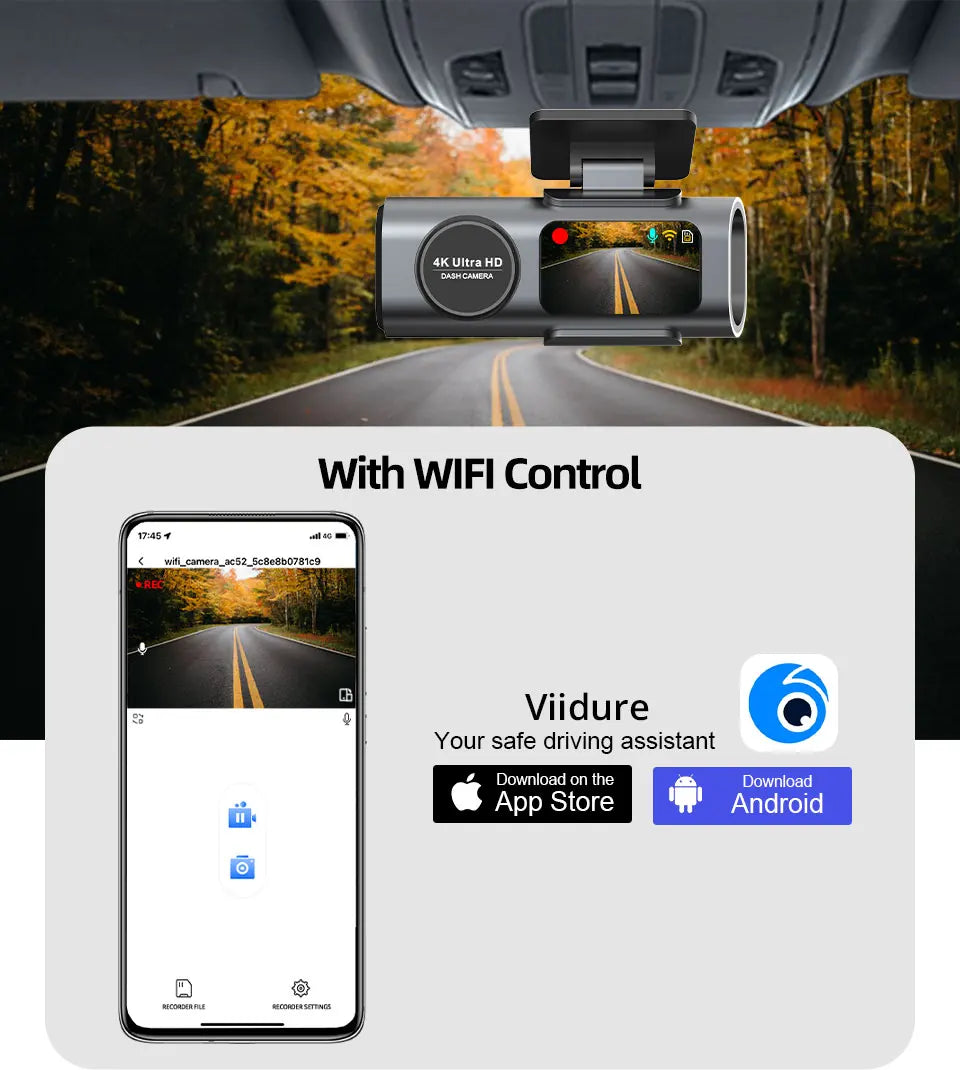 Dashcam 4K UHD Vision Nocturne | Enregistrement Boucle & Mode Parking — AUTOZENITH
